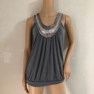 kiwi gray tank top size L